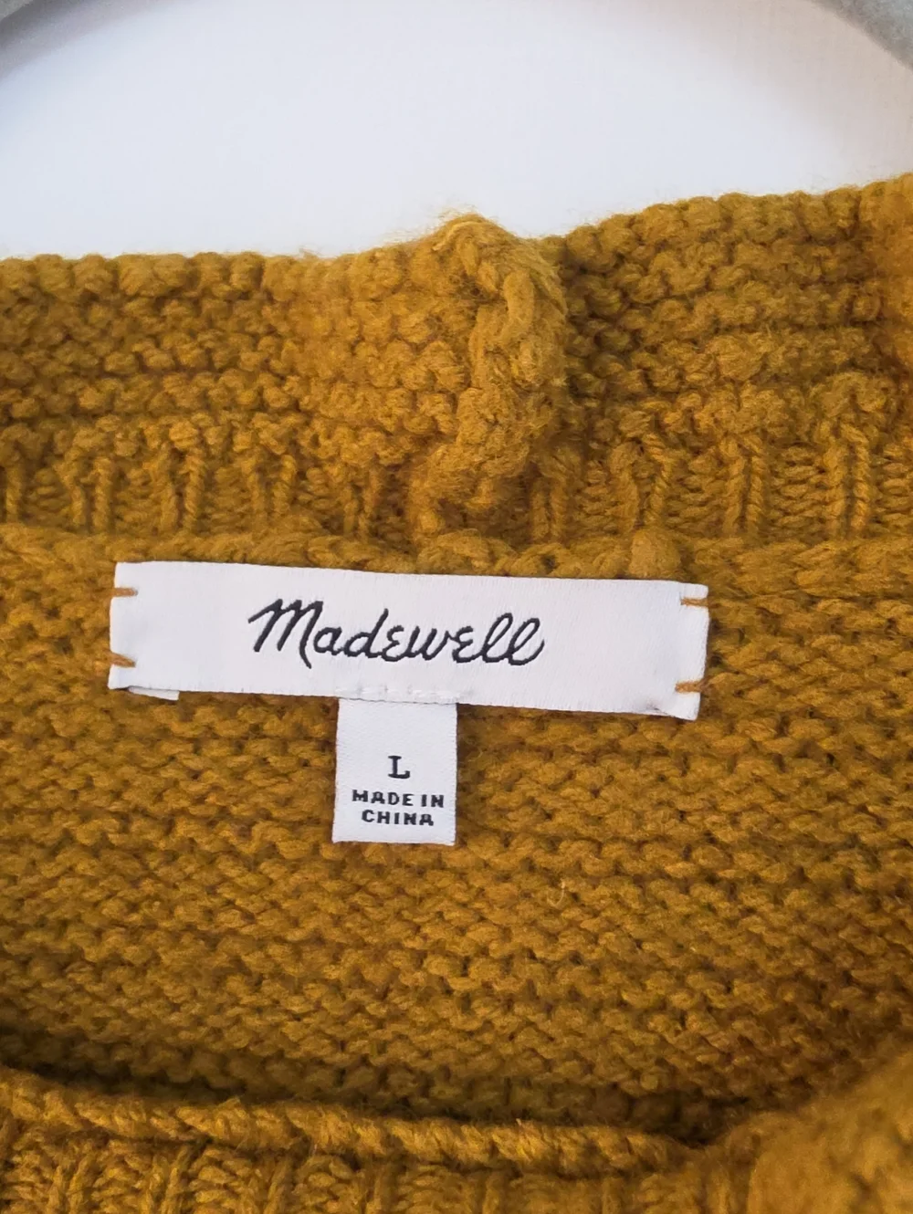 MADEWELL  Ruffle Merino Wool Blend Sweater Gold